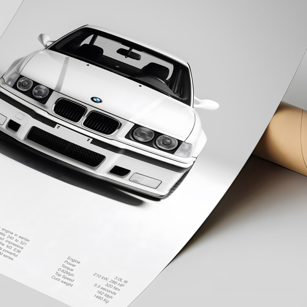 Classic BMW E36 M3 Poster for BMW Enthusiasts